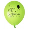Ballons joyeux anniversaire vert noir 23 cm les 8