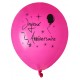 Ballon joyeux anniversaire fuchsia noir 23 cm les 8