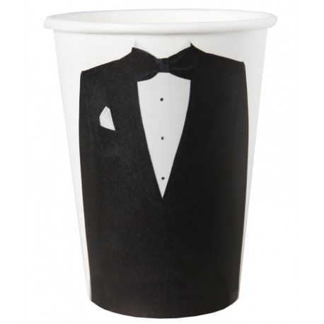 Gobelet carton Mr blanc noir les 10