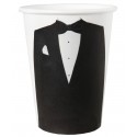 Gobelets carton Mr blanc noir les 10