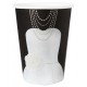 Gobelets carton Mrs noir blanc les 10