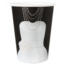 Gobelets carton Mrs noir blanc les 10