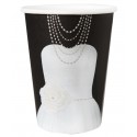 Gobelets carton Mrs noir blanc les 10