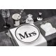 Assiette carton Mr & Mrs blanc noir Mrs 22.5 cm les 10