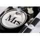 Assiette carton Mr & Mrs blanc noir Mrs 22.5 cm les 10