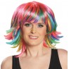 Perruque courte multicolore femme