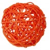 Boule rotin orange 9 cm les 4