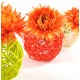 Boule rotin orange 9 cm les 4