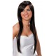 Perruque longue noire femme