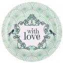 Assiettes carton vintage with love menthe 22.5 cm les 10