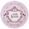 Assiettes carton vintage with love rose 22.5 cm les 10