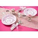 Assiette carton vintage with love rose 22.5 cm les 10