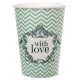 Gobelet carton vintage with love menthe les 10