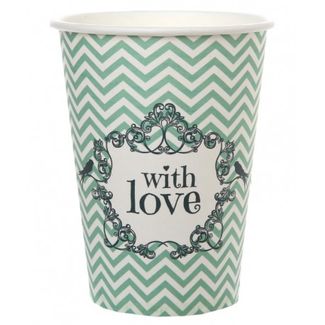 Gobelet carton vintage with love menthe les 10