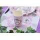 Gobelet carton vintage with love rose les 10