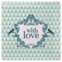 Serviettes de table vintage with love menthe papier les 20