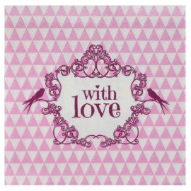 Serviette de table vintage with love rose papier les 20