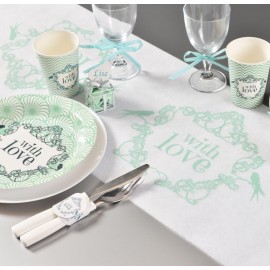 Chemin de table vintage with love menthe 5 M