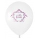 Ballon blanc vintage with love rose 23 cm les 8