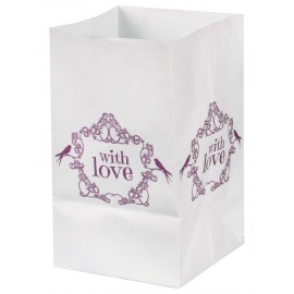 Photophores vintage with love rose papier 10 cm les 6