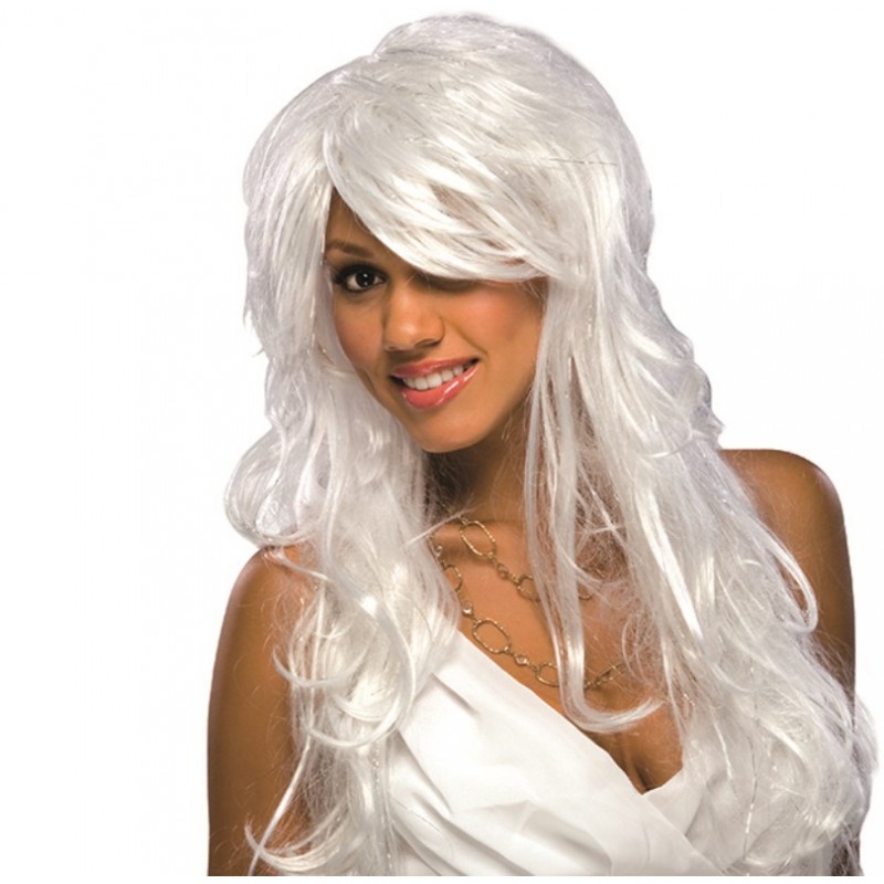 perruque blanche longue