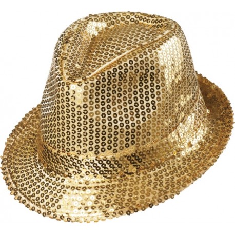 Chapeau borsalino sequin or adulte