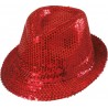 Chapeau borsalino sequin rouge adulte