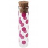 Eprouvettes à dragées à pois fuchsia en verre 10 cm les 48