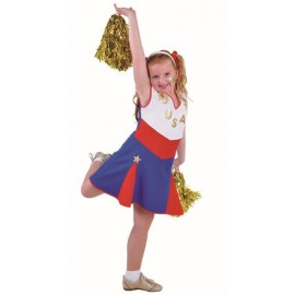 Déguisement cheerleader USA fille pompom girl luxe