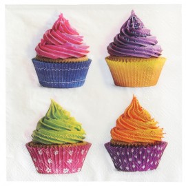 Serviette de table cupcakes papier les 20