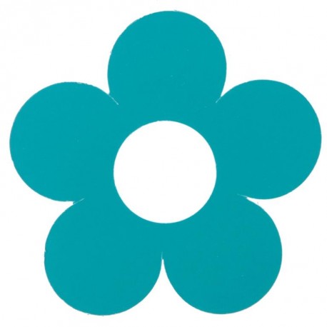 Marque place fleur turquoise carton 7 cm les 10