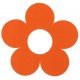 Marque place fleur orange carton 7 cm les 10