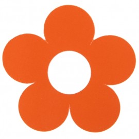 Marque place fleur orange carton 7 cm les 10