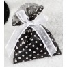 Sachets à dragées noirs à pois blancs les 10