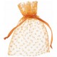 Sachet à dragées orange à pois blancs les 10