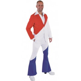 Déguisement costume rouge blanc bleu homme luxe