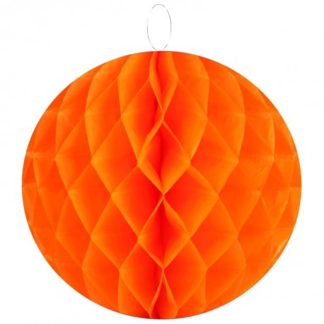 Boule papier alvéolé orange 30 cm les 2