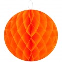 Boules papier alvéolé orange 30 cm les 2