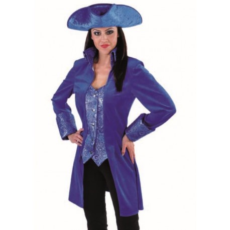 Déguisement marquise manteau bleu cobalt femme luxe