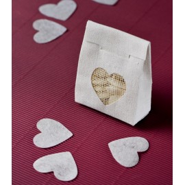 Confettis coeur en tissu non tissé 4 cm les 100