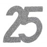 Confettis anniversaire 25 ans argent pailleté les 6