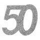 Confettis anniversaire 50 ans argent pailleté les 6