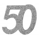 Confettis anniversaire 50 ans argent pailleté les 6