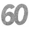 Confettis anniversaire 60 ans argent pailleté les 6