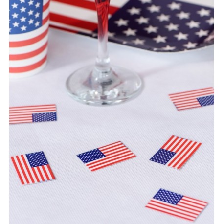 Confettis de table drapeau USA les 50