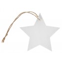 Etiquette étoile blanche en bois avec cordon les 4