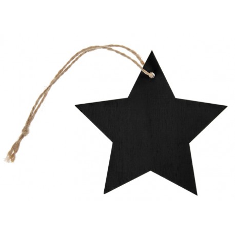 Etiquette étoile ardoise en bois avec cordon les 4