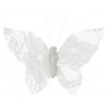 Papillons dentelle blanche sur pince les 4