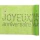 Chemin de table joyeux anniversaire vert anis intissé 5 M