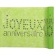 Chemin de table joyeux anniversaire vert anis intissé 5 M